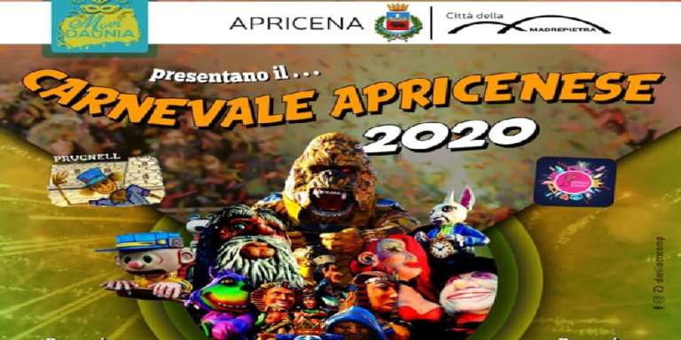 CARNEVALE APRICENESE 2020, IL 23 FEBBRAIO INIZIA LA GRANDE MANIFESTAZIONE