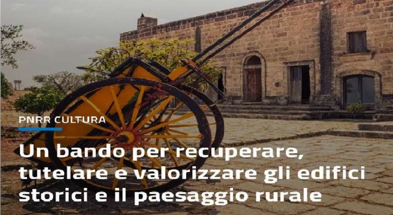 LA REGIONE FINANZIA RECUPERO DI MURETTI A SECCO, FRANTOI, MASSERIE, POZZI, EDIFICI RURALI