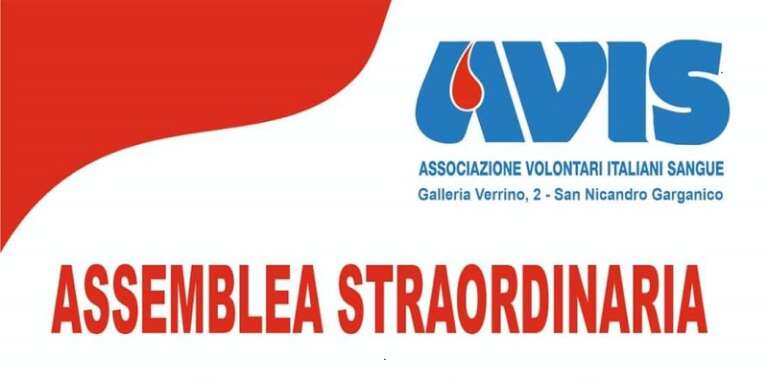 AVIS SAN NICANDRO GARGANICO: ASSEMBLEA STRAORDINARIA