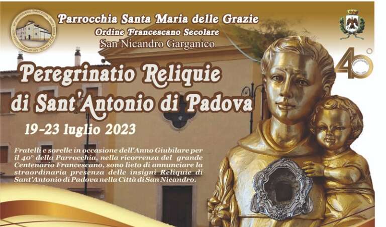 PEREGRINATIO RELIQUIE DI SANT’ANTONIO DI PADOVA