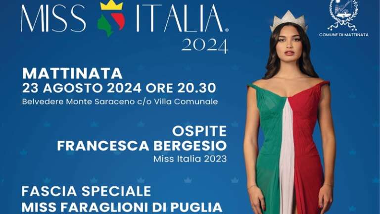 MISS ITALIA, A MATTINATA SARA’ ELETTA MISS FARAGLIONI DI PUGLIA