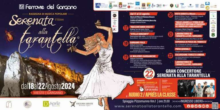 A VIESTE L’8^ EDIZIONE DELLA SERENATA ALLA TARANTELLA