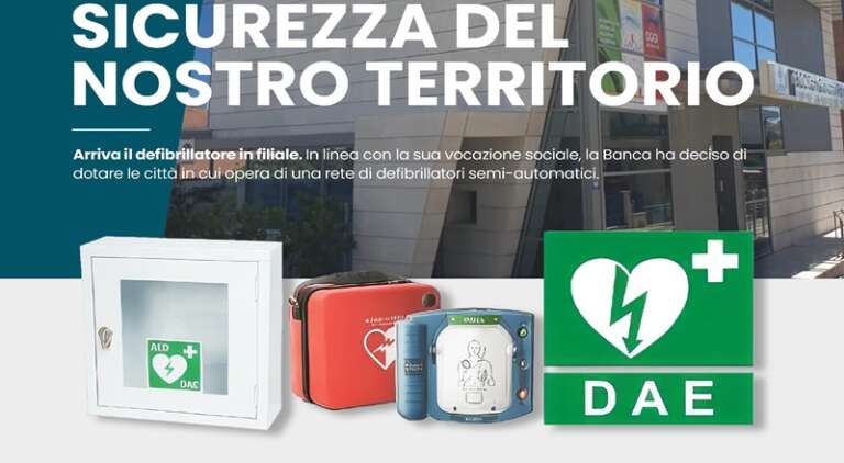 LA BCC SAN GIOVANNI ROTONDO INVESTE IN PREVENZIONE: IL DEFIBRILLATORE IN FILIALE