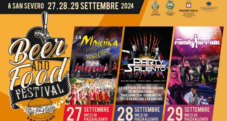 SAN SEVERO, IL PROGRAMMA DELL’EVENTO “BEER AND FOOD FESTIVAL 24”