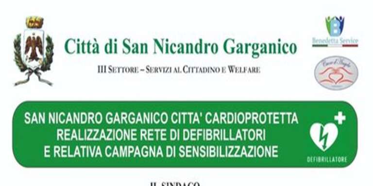 SAN NICANDRO GARGANICO, PROGETTO “CITTA’ CARDIO PROTETTA”