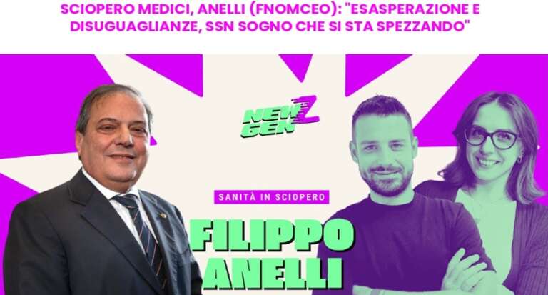 SCIOPERO MEDICI, ANELLI: “ESASPERAZIONE E DISUGUAGLIANZE, SSN SOGNO CHE SI STA SPEZZANDO”